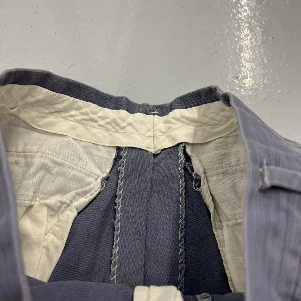 Vintage 60s Blue Sanforized Pique Workwear Chinos 28x29